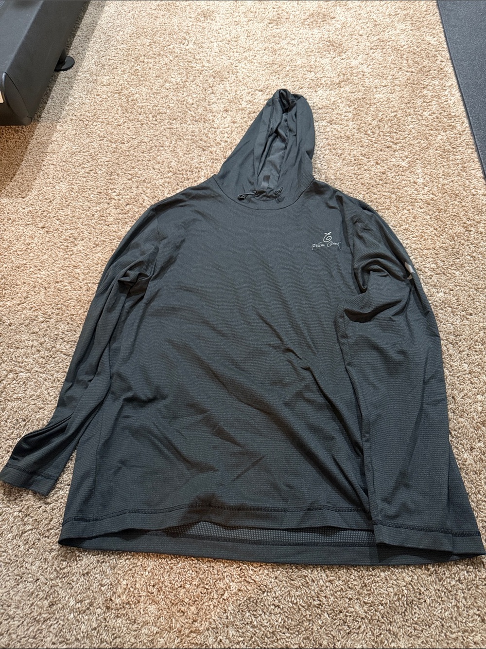 Adidas Men's Black Hooded Long-Sleeve Performance Pullover